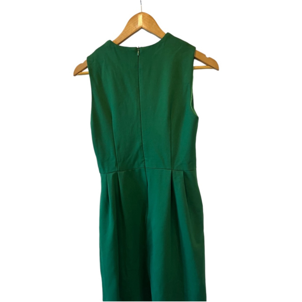 Green Sleeveless Stretch Knee Length Shift Dress M - Picture 5 of 9